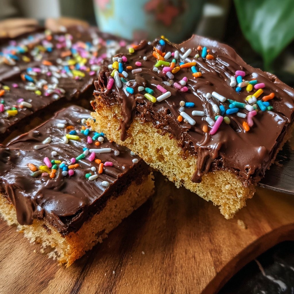 Blechkuchen mit Schokoglasur