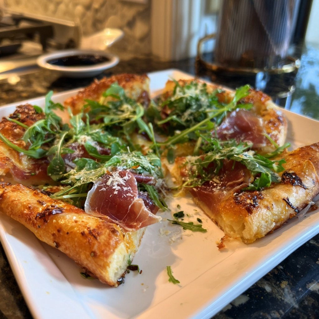 Pizza mit Prosciutto und Rucola