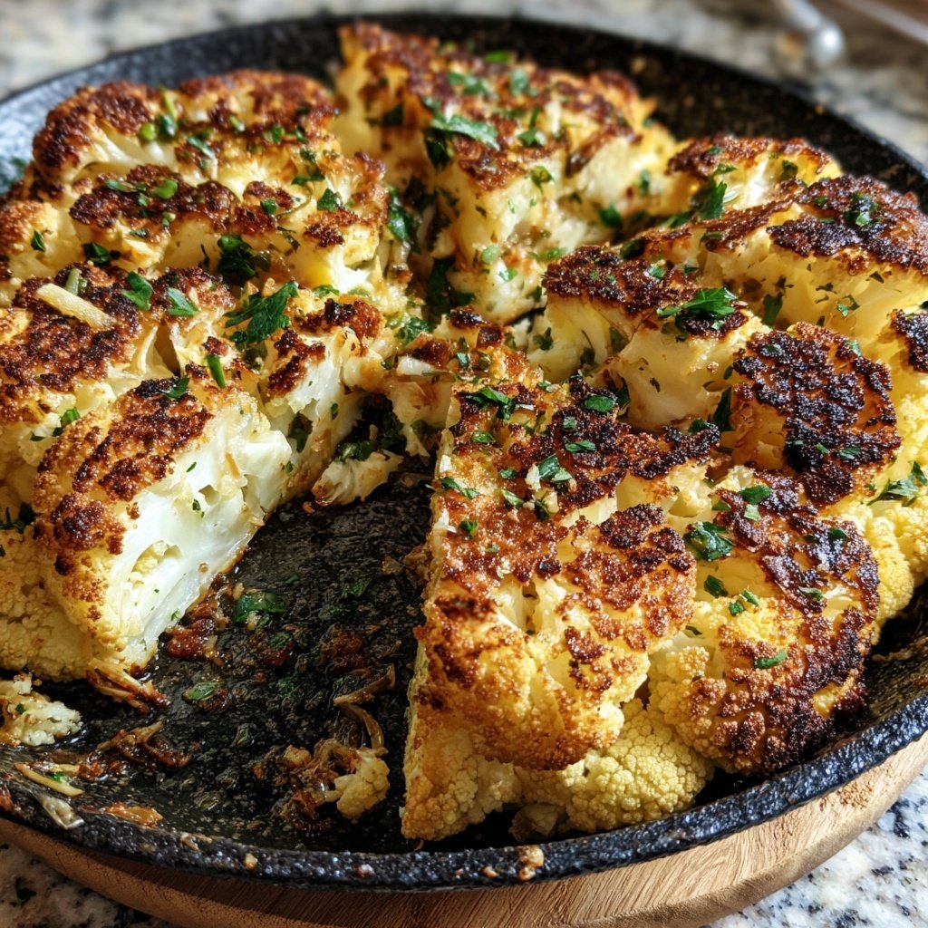 Blumenkohlpfanne mit Knoblauch