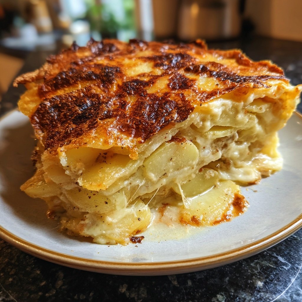 Kartoffelauflauf mit Senfsauce