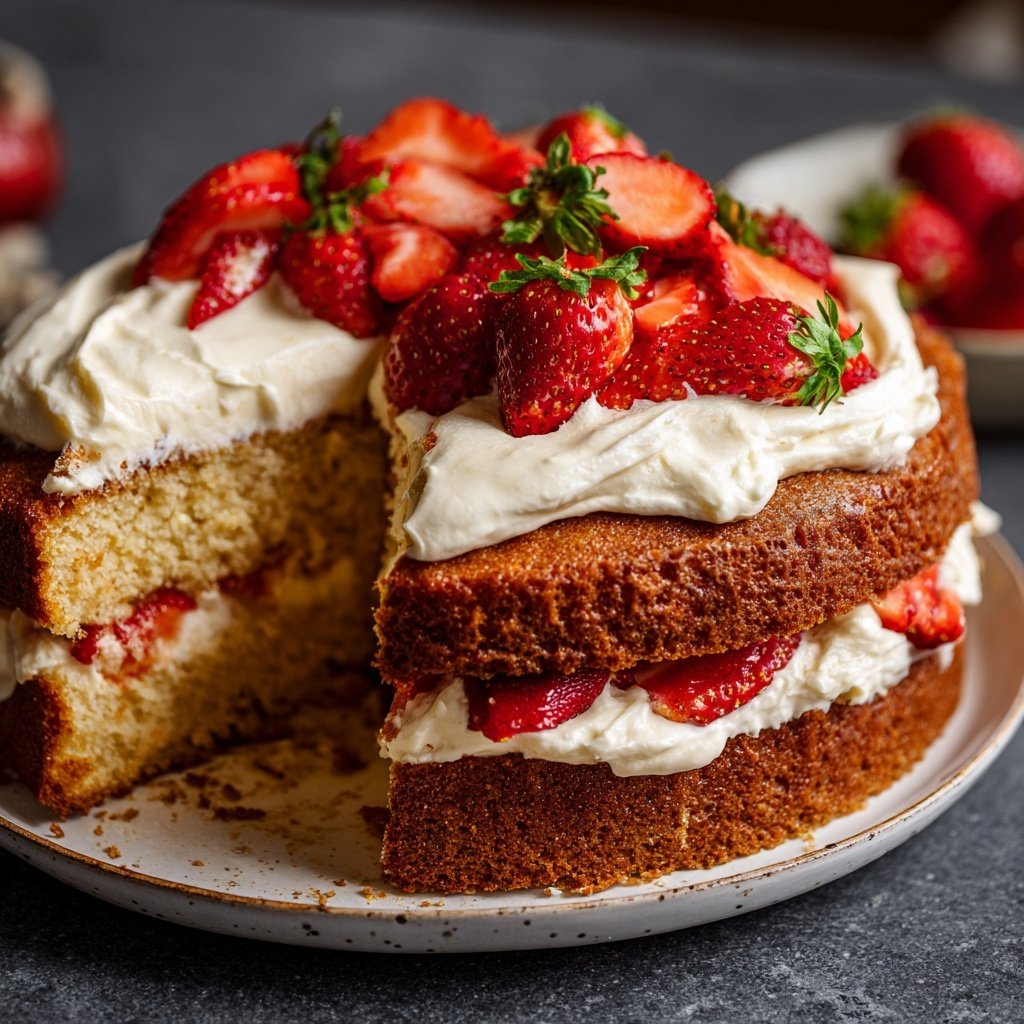 Saftiger Erdbeerkuchen Mit Vanillecreme