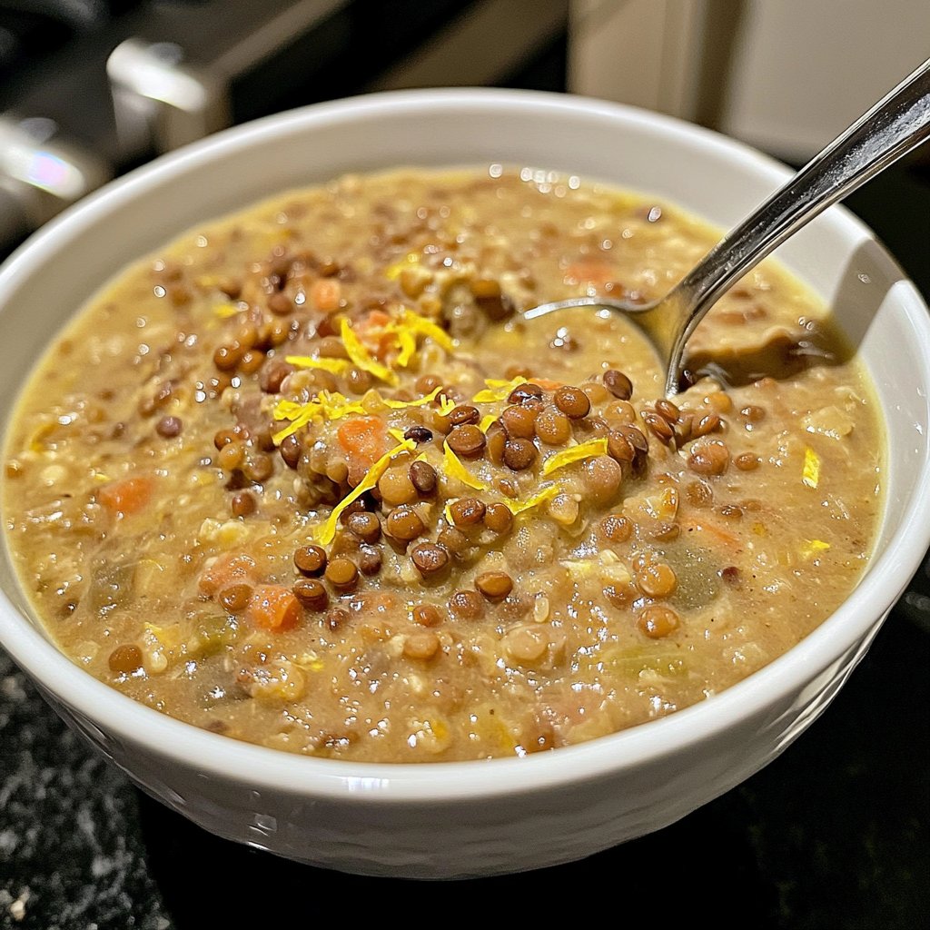 Linsensuppe mit Zitrone