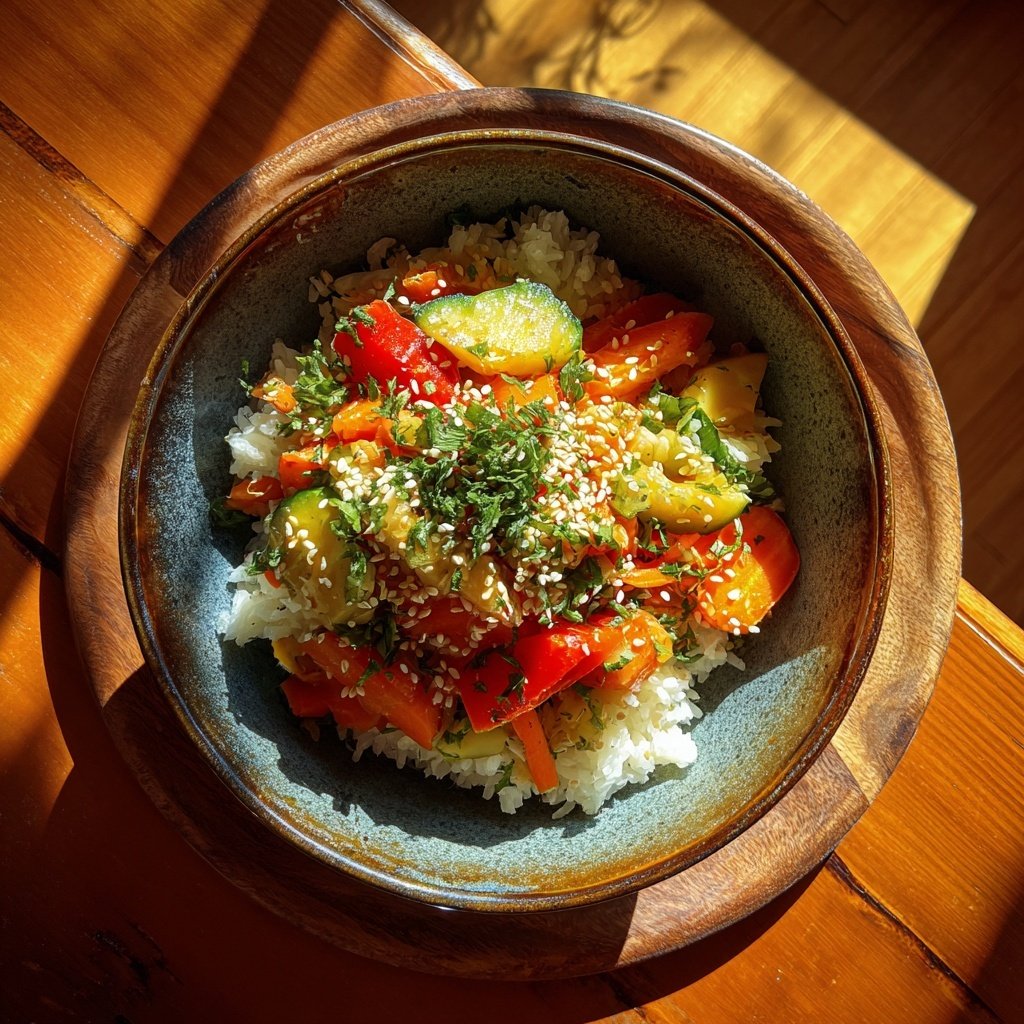 Kalorienarme Reis Bowl Mit Gemüse