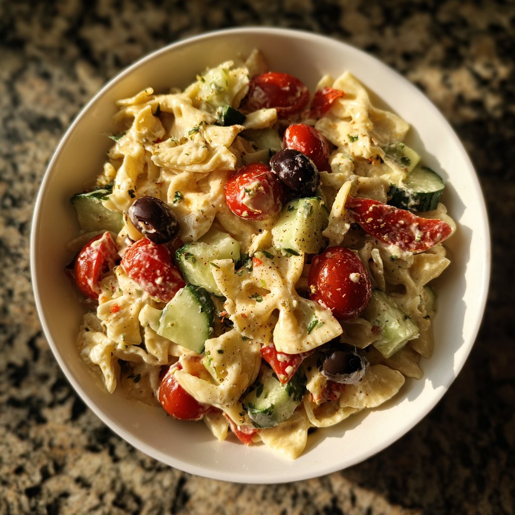 Mediterraner Nudelsalat Cremig