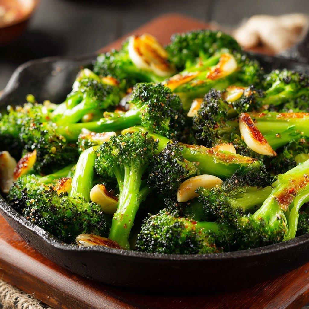 Brokkoli Pfanne Mit Knoblauch