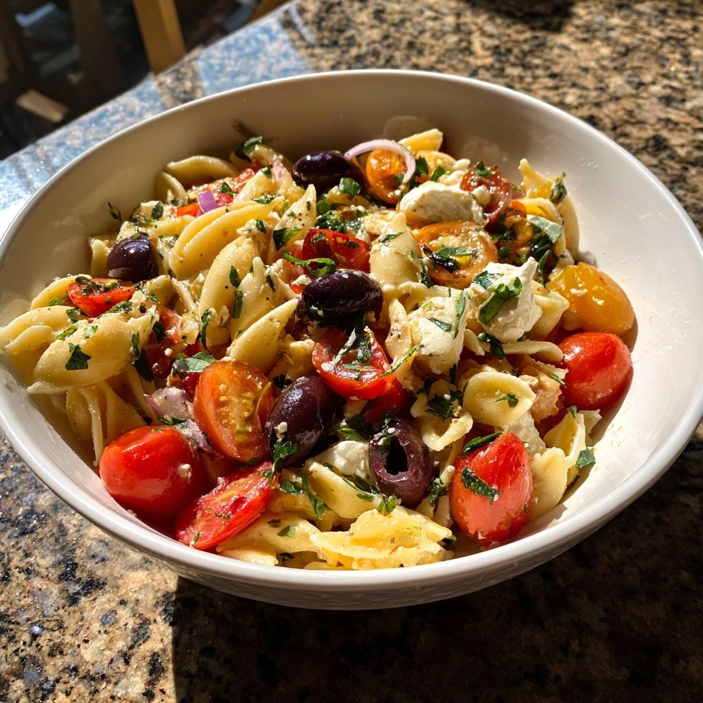 Mediterraner Nudelsalat Leicht