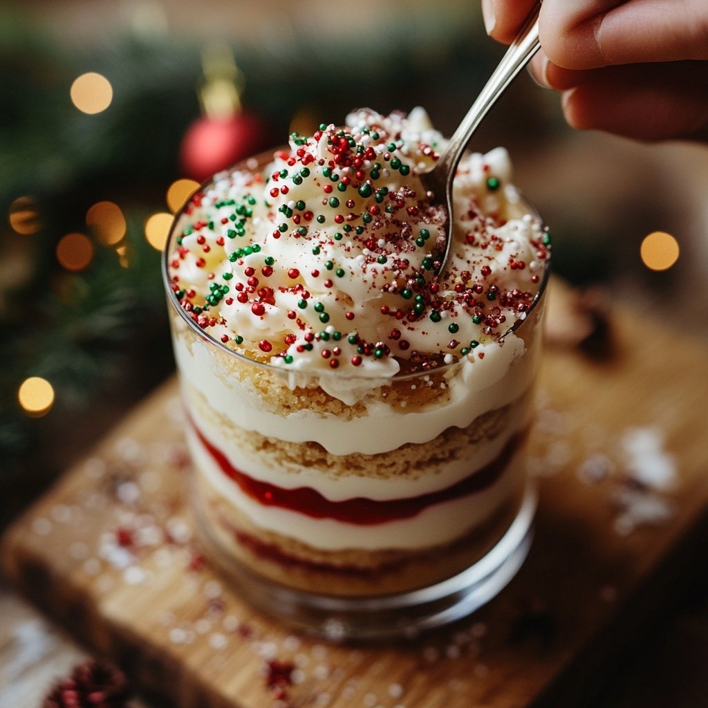 Weihnachtliches Rentier Dessert im Glas